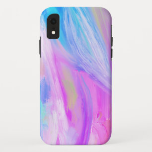Farbenfrohe Regenbogen-abstrakte Ölmalerei lila bl Case-Mate iPhone Hülle
