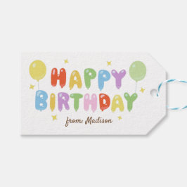 Farbenfrohe Regenbogen Ballon Einfaches Glück zum Geschenkanhänger