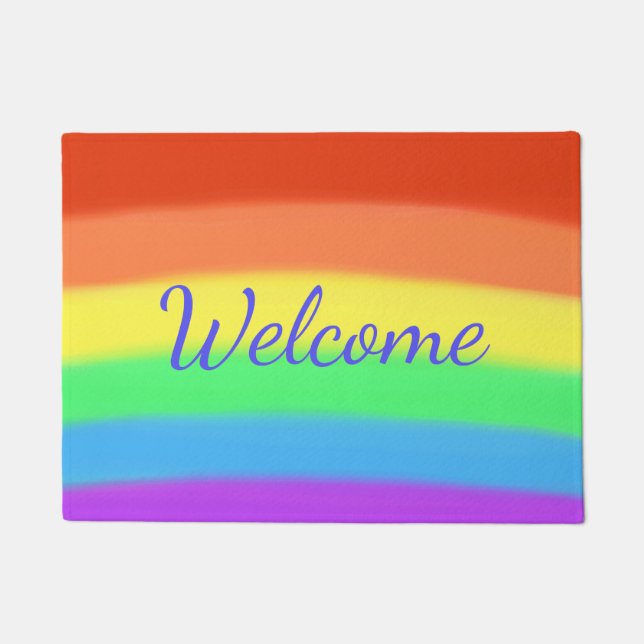 Farbenfrohe Regenbogen Begrüßungstüren Fußmatte (Vorderseite)