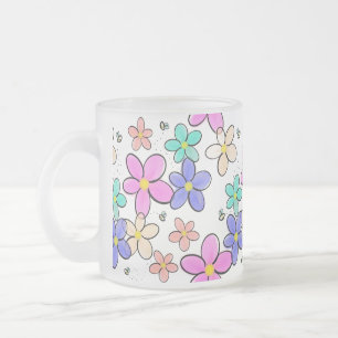 farbenfrohe Regenbogen-Blume Hummeln blühend Mattglastasse