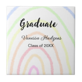 Farbenfrohe Regenbogen-Boho-Abschluss geben Jahr Fliese