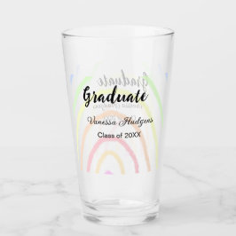 Farbenfrohe Regenbogen-Boho-Abschluss geben Jahr Glas