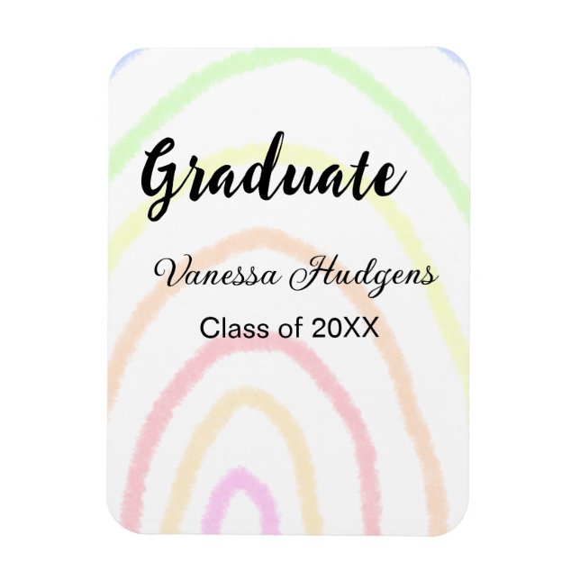 Farbenfrohe Regenbogen-Boho-Abschluss geben Jahr Magnet (Vertikal)