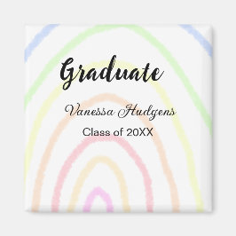 Farbenfrohe Regenbogen-Boho-Abschluss geben Jahr Magnet