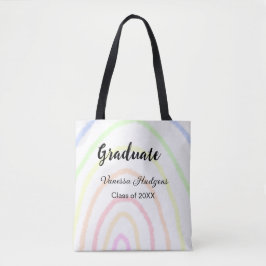 Farbenfrohe Regenbogen-Boho-Abschluss geben Jahr Tasche