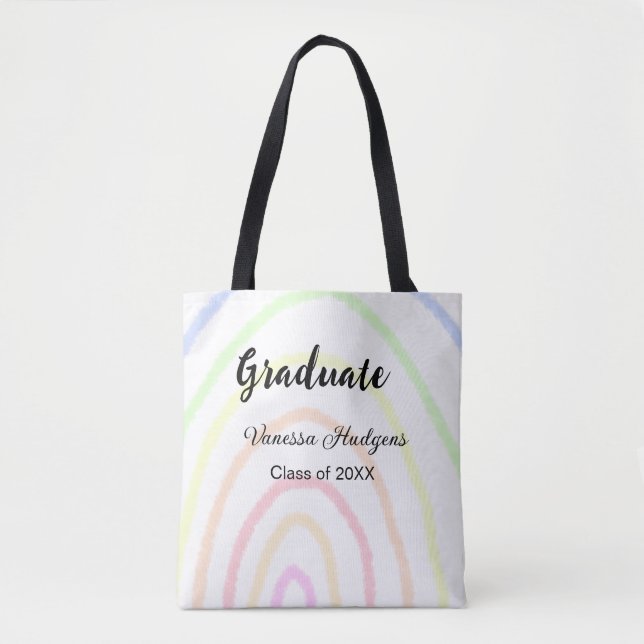 Farbenfrohe Regenbogen-Boho-Abschluss geben Jahr Tasche (Vorderseite)