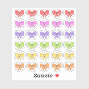 Farbenfrohe Regenbogen-Bow-Ribbons Dekoratives Scr Aufkleber