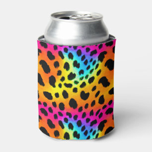 Farbenfrohe Regenbogen-Cheetah Nahtloses Muster Dosenkühler