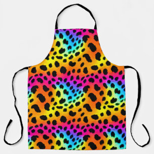 Farbenfrohe Regenbogen-Cheetah Nahtloses Muster Schürze