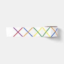 Farbenfrohe Regenbogen-Diagonal-Kreuzstreifen Satinband