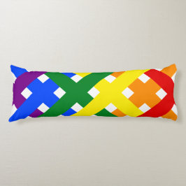 Farbenfrohe Regenbogen-Diagonal-Kreuzstreifen Seitenschläferkissen