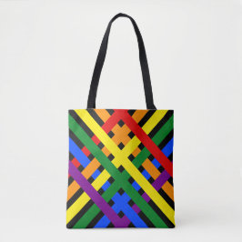 Farbenfrohe Regenbogen-Diagonal-Kreuzstreifen Tasche