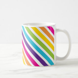 Farbenfrohe Regenbogen-Diagonale Streifen Geschenk Kaffeetasse
