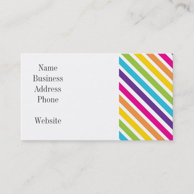 Farbenfrohe Regenbogen-Diagonale Streifen Geschenk Visitenkarte (Vorderseite)