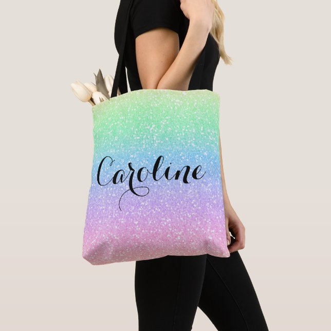 Farbenfrohe Regenbogen Einhorn Glitzer Trendy Must Tasche (Von Nahem)
