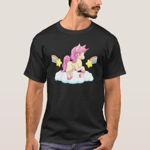 Farbenfrohe Regenbogen Einhorn Niedliche Magische T-Shirt