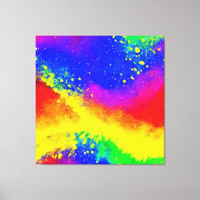 Farbenfrohe Regenbogen-geschweißte Paint-Muster Leinwanddruck (Vorderseite)