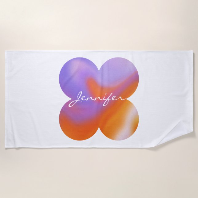 Farbenfrohe Regenbogen Gradient Beach Handtuch (Vorderseite)