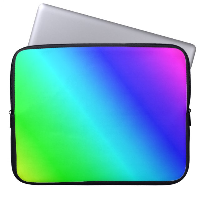 Farbenfrohe Regenbogen Grün Blau Lila Diagonal Ble Laptopschutzhülle (Vorderseite)