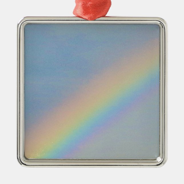 Farbenfrohe Regenbogen in Blue Sky, Foto Ornament Aus Metall (Vorne)