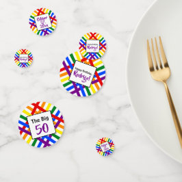 Farbenfrohe Regenbogen-Kreuzstreifen zum Geburtsta Konfetti