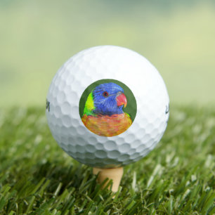 Farbenfrohe Regenbogen Lorikeet Parrot Foto Golfball