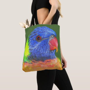 Farbenfrohe Regenbogen Lorikeet Parrot Foto Tasche
