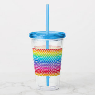 Farbenfrohe Regenbogen-Mermaid Acrylic Tumbler Acryltrinkbecher