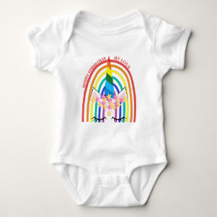 Farbenfrohe Regenbogen Niedlich Einhorn Frohe Weih Baby Strampler