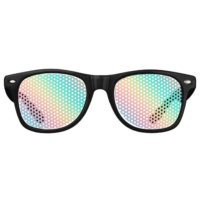 Farbenfrohe Regenbogen Ombre Gradient Blur Abstrak Partybrille (Vorderseite)