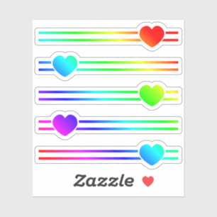 Farbenfrohe Regenbogen Ombre Herzlines Tiny Shapes Aufkleber