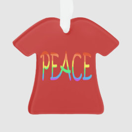 Farbenfrohe Regenbogen Peace Word Rote Ornamente