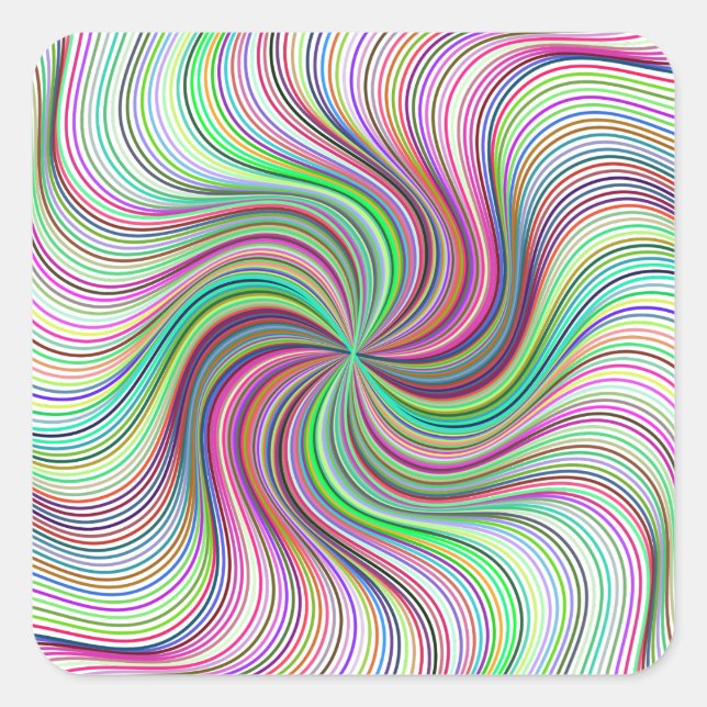 Farbenfrohe Regenbogen-Prism-Drehscheibe Quadratischer Aufkleber (Vorderseite)