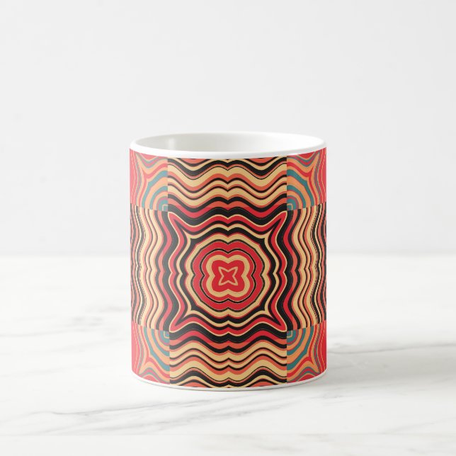 Farbenfrohe Regenbogen Retro Nahtloses Muster Squa Kaffeetasse (Mittel)