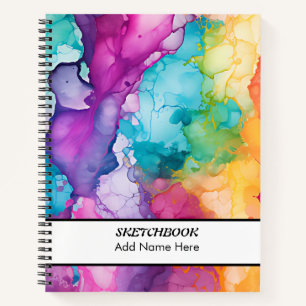 Farbenfrohe Regenbogen-Sketchbook Notizbuch