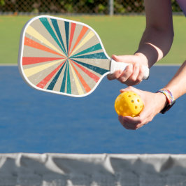 Farbenfrohe Regenbogen-Sonnenbrust Pickleball Schläger