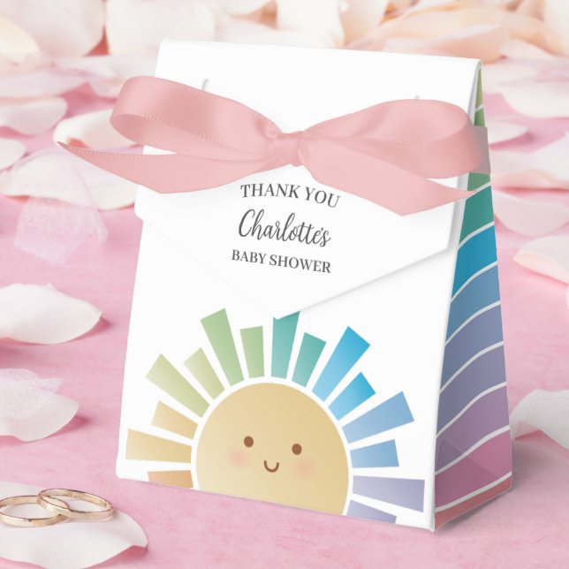Farbenfrohe Regenbogen Sonnenschein Baby Dusche Da Geschenkschachtel (Hochzeit)