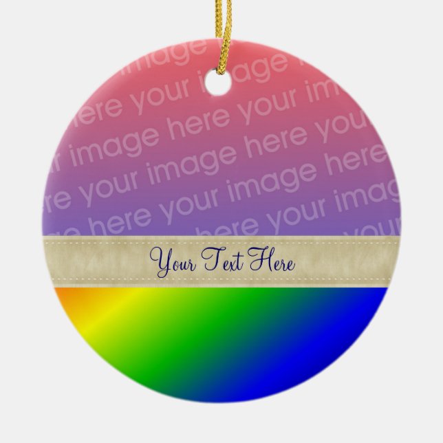 Farbenfrohe Regenbogen Streifen Ihr Foto Ornament (Vorne)
