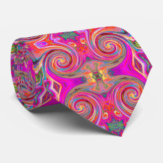 Farbenfrohe Regenbogen-Swirl Retro-Design Krawatte