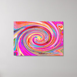 Farbenfrohe Regenbogen-Swirl Retro-Design Leinwanddruck