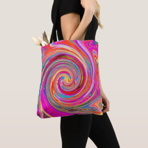 Farbenfrohe Regenbogen-Swirl Retro-Design Tasche