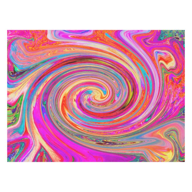 Farbenfrohe Regenbogen-Swirl Retro-Design Tischdecke (Vorderseite (Horizontal))