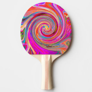 Farbenfrohe Regenbogen-Swirl Retro-Design Tischtennis Schläger