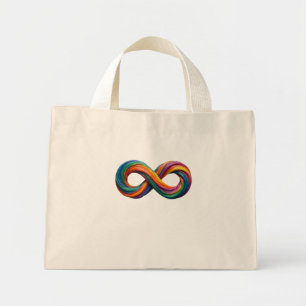 Farbenfrohe Regenbogen-Unendlichkeitstasche Mini Stoffbeutel