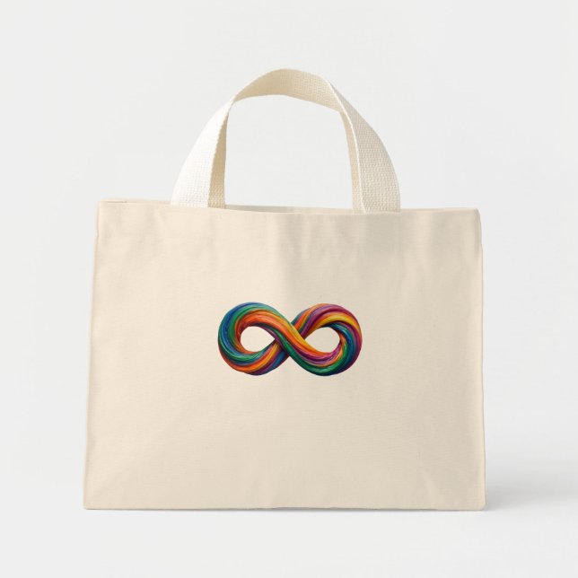 Farbenfrohe Regenbogen-Unendlichkeitstasche Mini Stoffbeutel (Vorne)