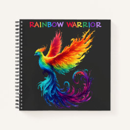Farbenfrohe Regenbogen Wasserfarbe Phoenix Krieger Notizbuch