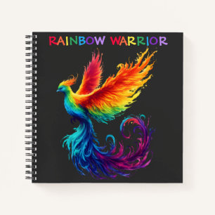 Farbenfrohe Regenbogen Wasserfarbe Phoenix Krieger Notizbuch