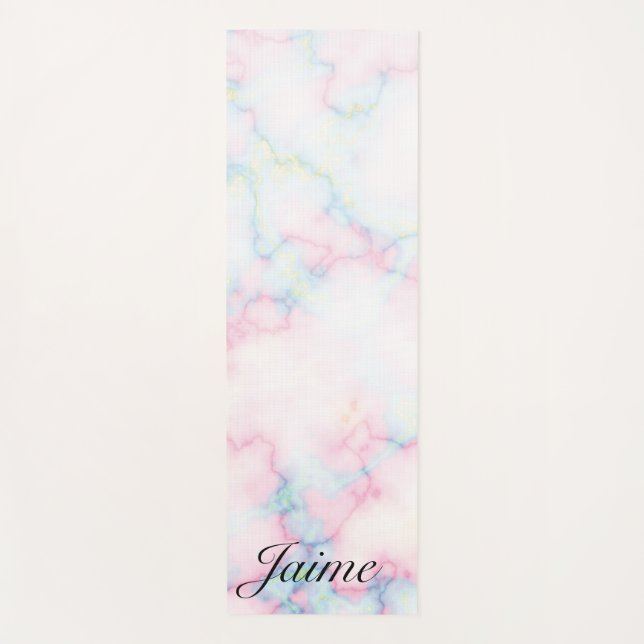 Farbenfrohe Regenbogen Yoga Marmorplatte Yoga Mat Yogamatte (Vorderseite)