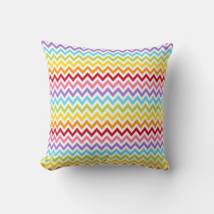 Farbenfrohe Regenbogen Zickzack Moderne Fun Bright Kissen