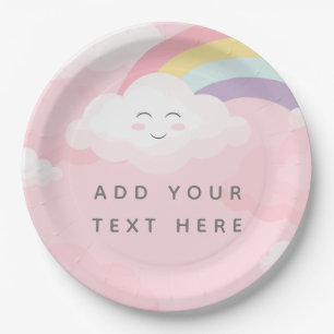 Farbenfrohe Regenbogenbär Geburtstag Pappteller